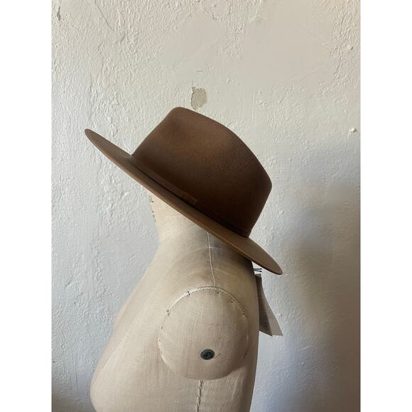 NWT Will + Bear Calloway Widebrim Fedora Wool Felt Hat in Tan Size Medium - Picture 10 of 10